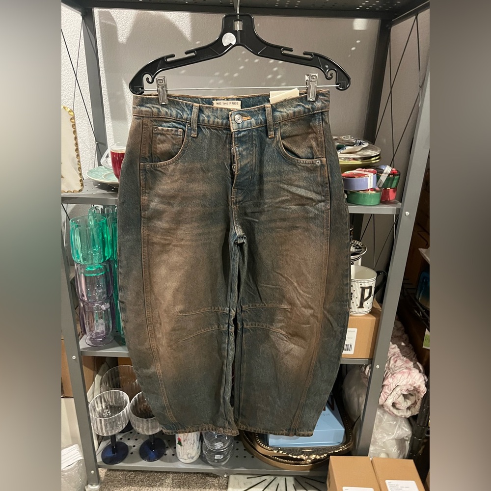 We The Free Good Luck Mid-Rise Barrel Jeans, Lost In The Desert, 25s NWT - Picture 5 of 6